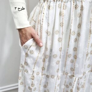 دامن کریشه طلاکوب هندی کد 1065