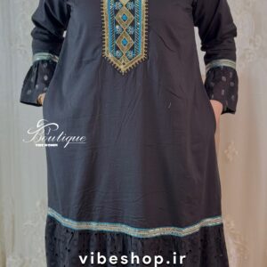 پیراهن سلن آیینه کاری وارداتی هندی کد1116