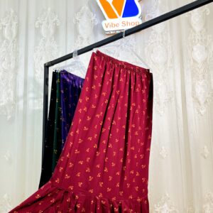 دامن نخی طرح گل فیروزه کد۱۱۰۹