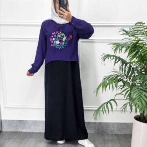 پیراهن ساحلی دو تیکه گلدوزی کد۱۱۲۱