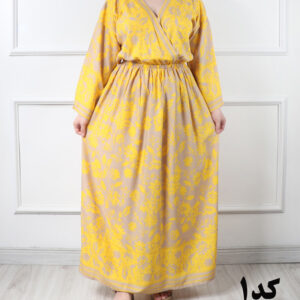 پیراهن نخی چپ و راستی  حاشیه دار 6928